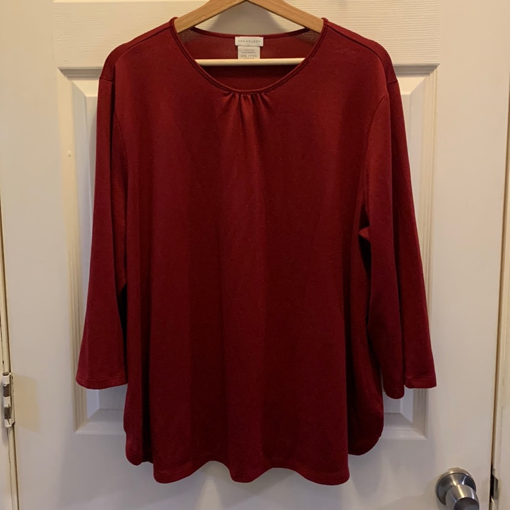 Van Heusen XXL Red 3/4 Sleeve Sweater